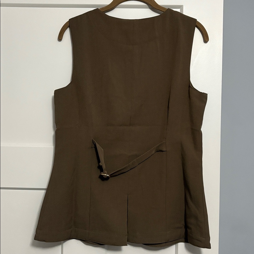 Studio By The Workshop Green Button Down Vest - image 4